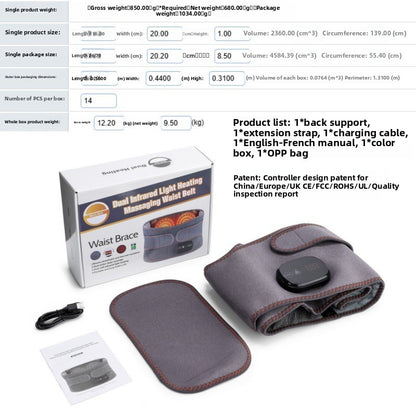 Red Light Heating Massage Belt with Digital Display