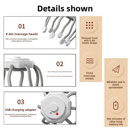 Electric Head Massager Wireless Scalp Relaxation Device