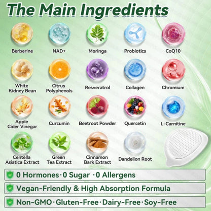 Berberine NAD+ Moringa Microneedle Weight Loss Patches