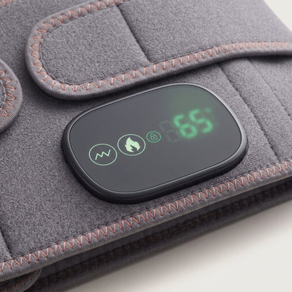 Close view of the belt's digital touch display showing the 65 degree setting