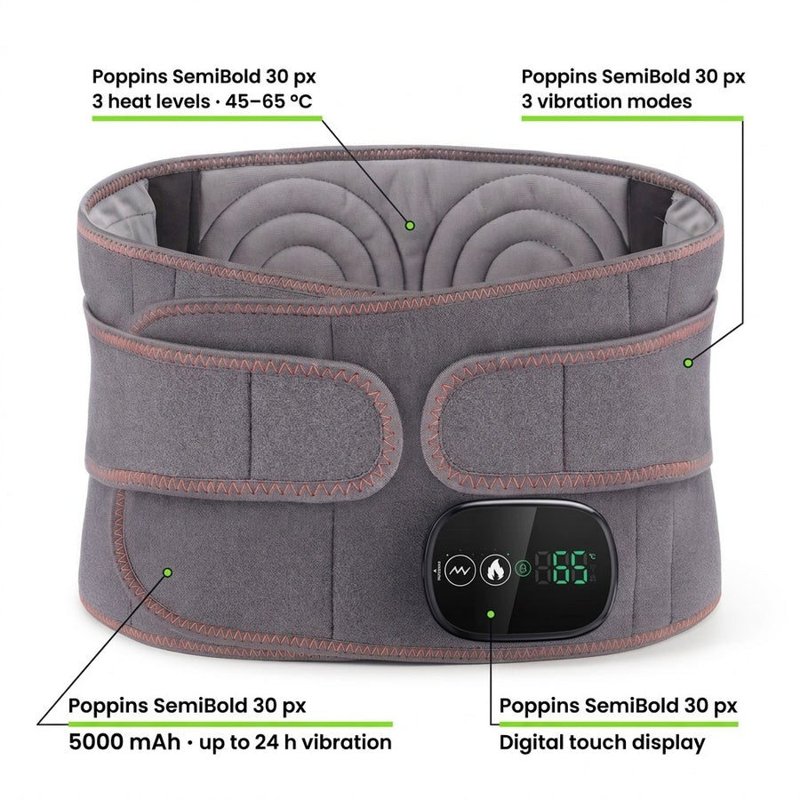Red Light Heating Massage Belt with Digital Display