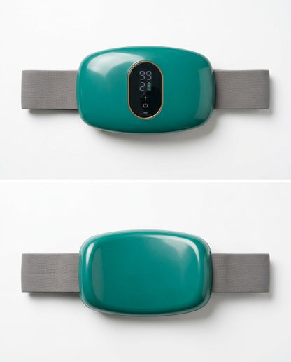 The waist massager shown display side up and contact side up